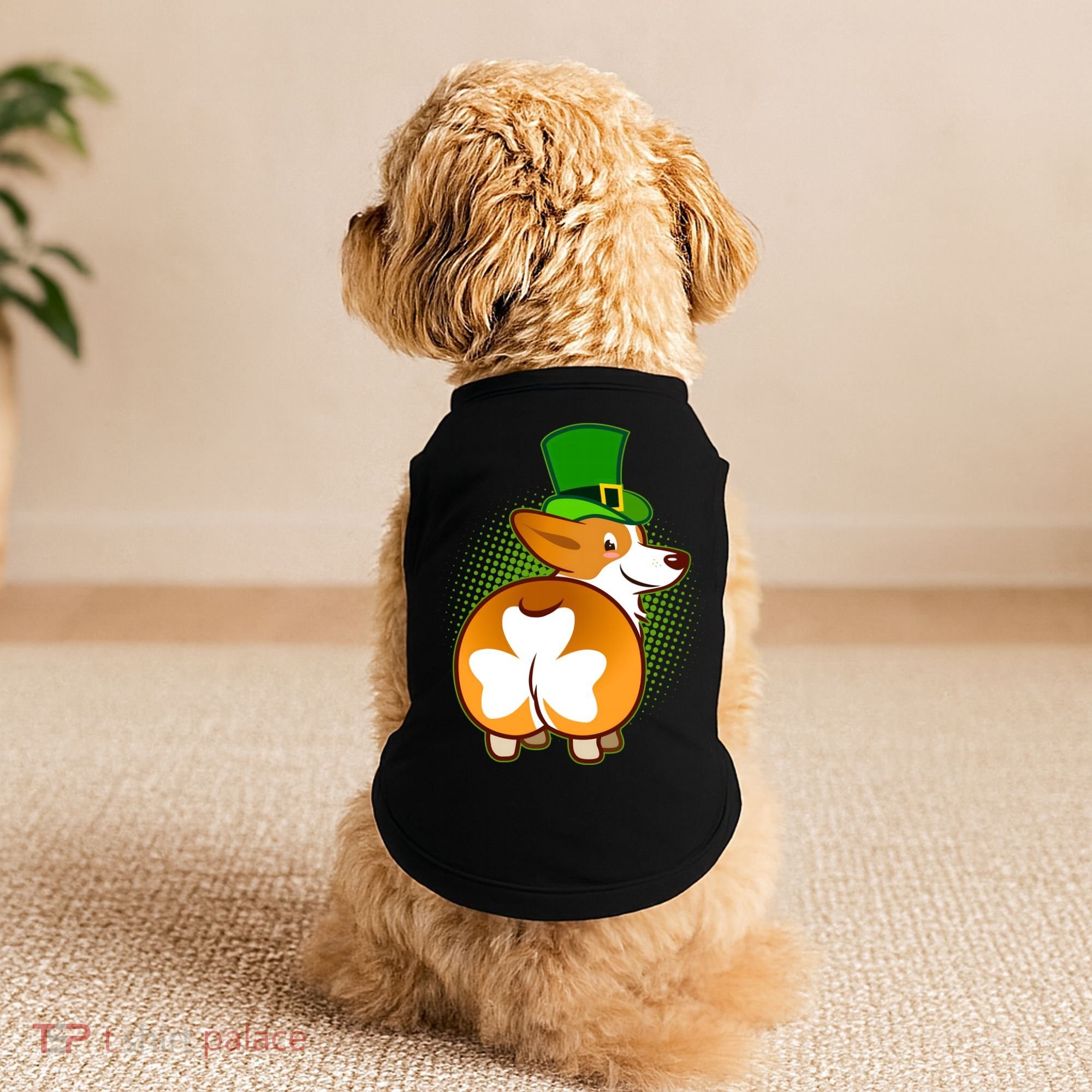 Funny St Patrick's Day Shamrock Corgi Butt Doggie Tank