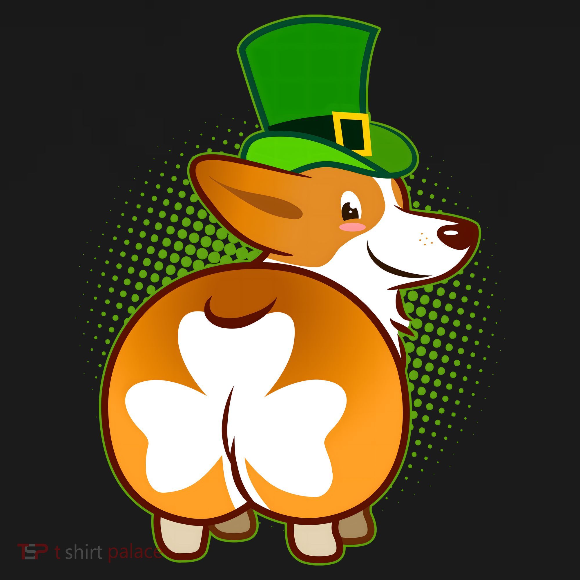 Funny St Patrick's Day Shamrock Corgi Butt Hoodie