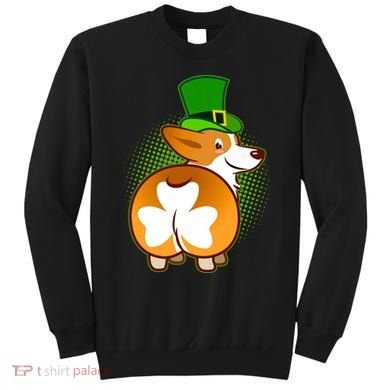 Funny St Patrick's Day Shamrock Corgi Butt Sweatshirt