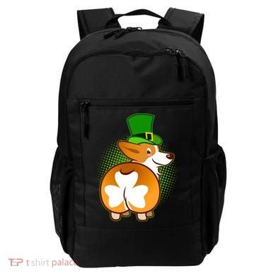 Funny St Patrick's Day Shamrock Corgi Butt Backpack