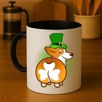 Funny St Patrick's Day Shamrock Corgi Butt Coffee Mug thumb 4