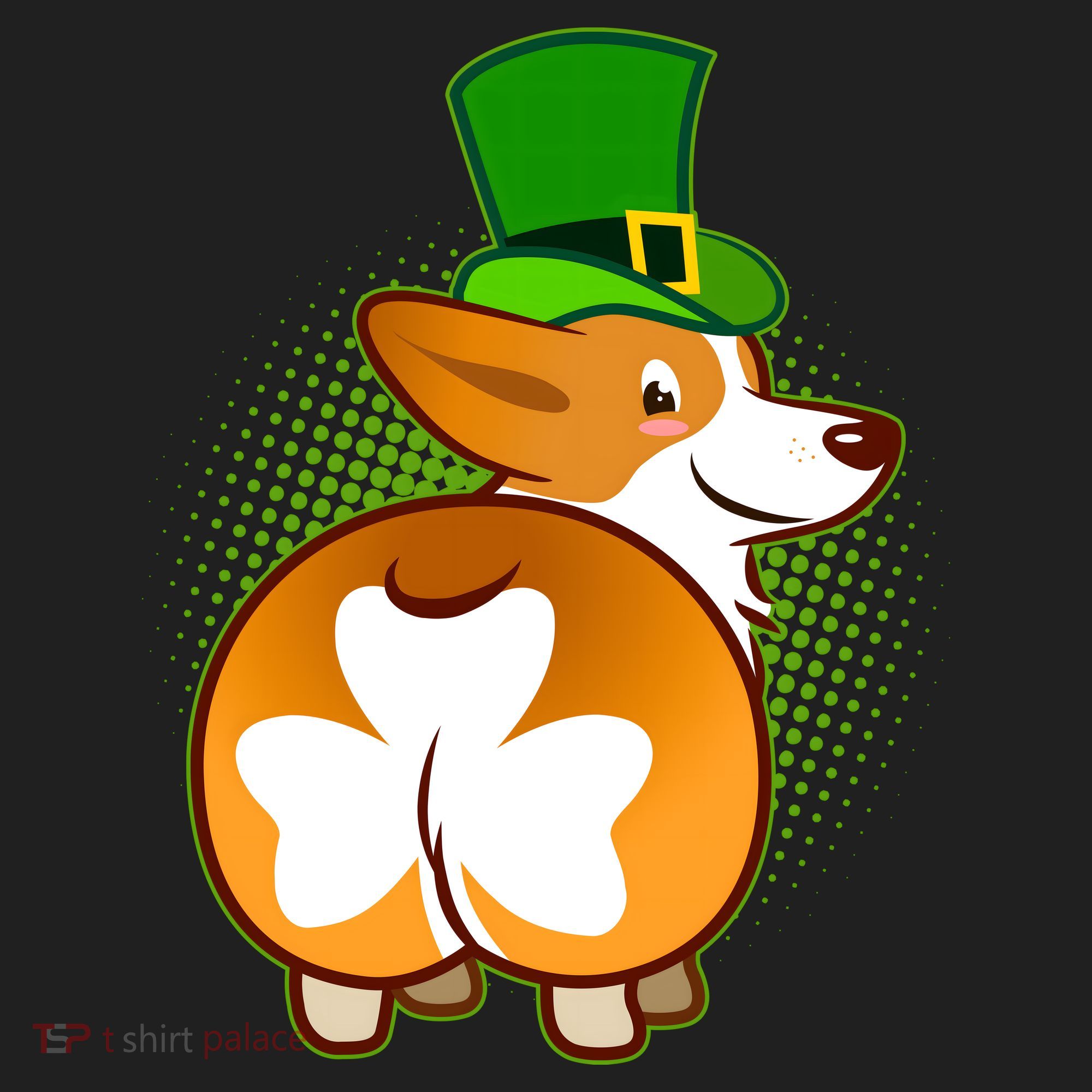 Funny St Patrick's Day Shamrock Corgi Butt Beanie