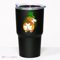 Funny St Patrick's Day Shamrock Corgi Butt Tumbler thumb 0