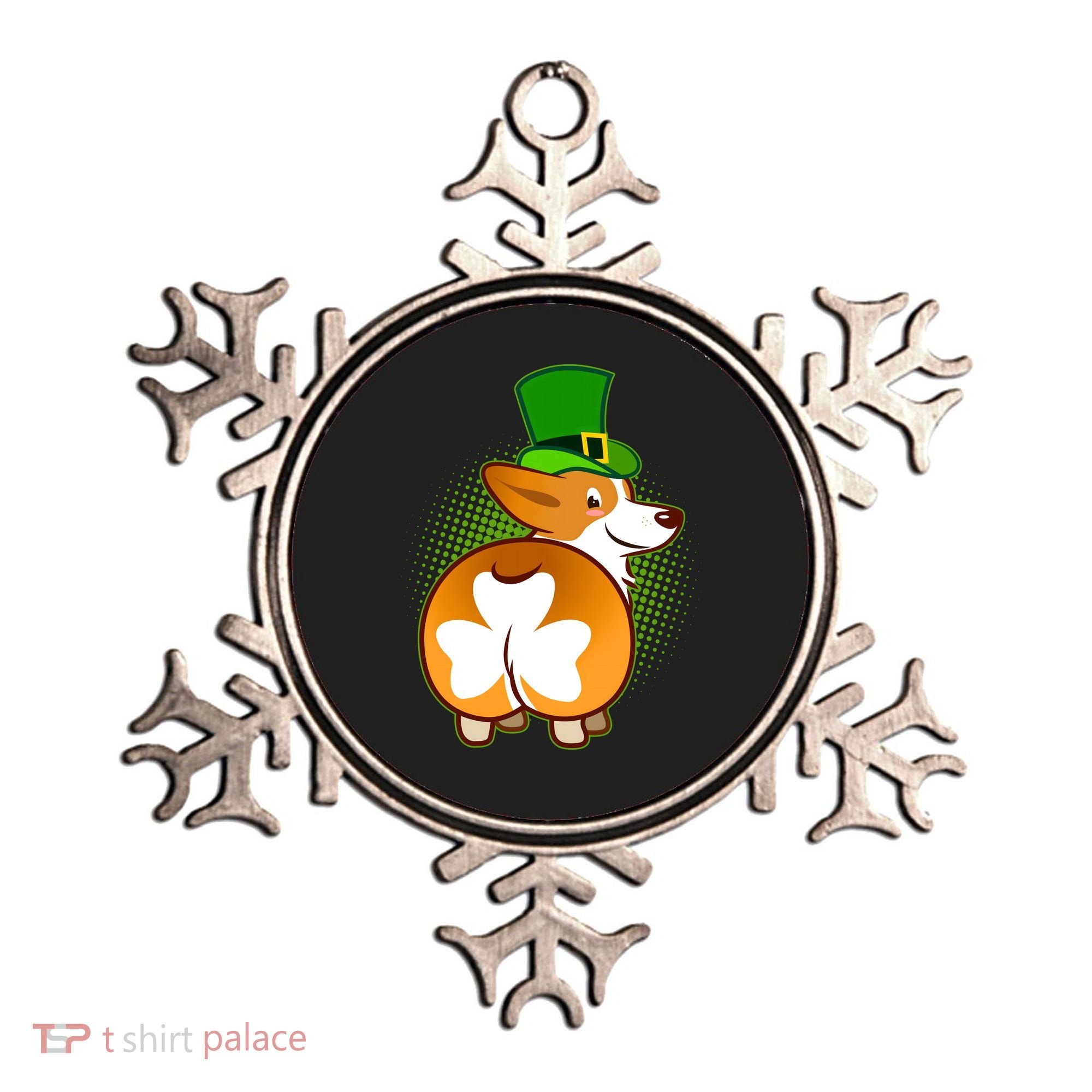 Funny St Patrick's Day Shamrock Corgi Butt Ornament