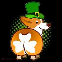 Funny St Patrick's Day Shamrock Corgi Butt Toddler Hoodie thumb 2