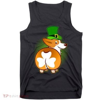 Funny St Patrick's Day Shamrock Corgi Butt Tank Top