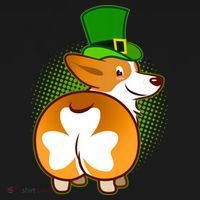 Funny St Patrick's Day Shamrock Corgi Butt Tank Top thumb 6