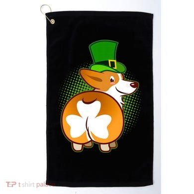 Funny St Patrick's Day Shamrock Corgi Butt Golf Towel