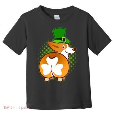 Funny St Patrick's Day Shamrock Corgi Butt Toddler T-Shirt