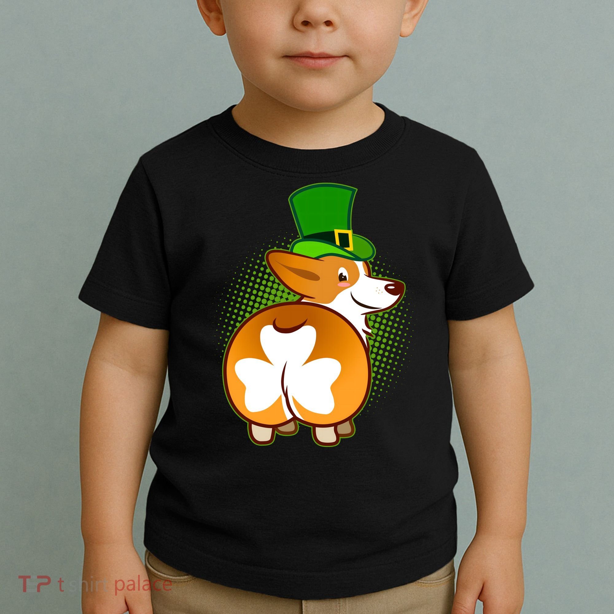 Funny St Patrick's Day Shamrock Corgi Butt Toddler T-Shirt