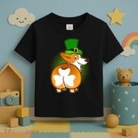 Funny St Patrick's Day Shamrock Corgi Butt Toddler T-Shirt thumb 3
