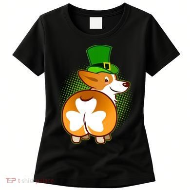 Funny St Patrick's Day Shamrock Corgi Butt Women's T-Shirt