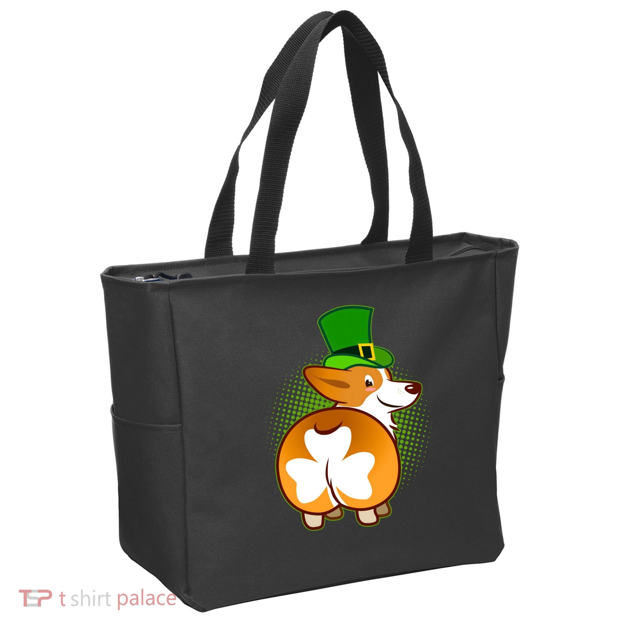 Funny St Patrick's Day Shamrock Corgi Butt Tote Bag