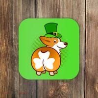 Funny St Patrick's Day Shamrock Corgi Butt Coaster thumb 0