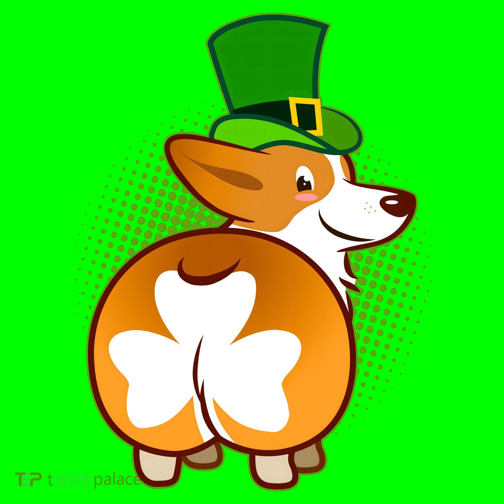 Funny St Patrick's Day Shamrock Corgi Butt Coaster