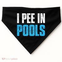 Funny Swimming Pool Swimmer I Pee in Pools USA-Made Doggie Bandana thumb 0
