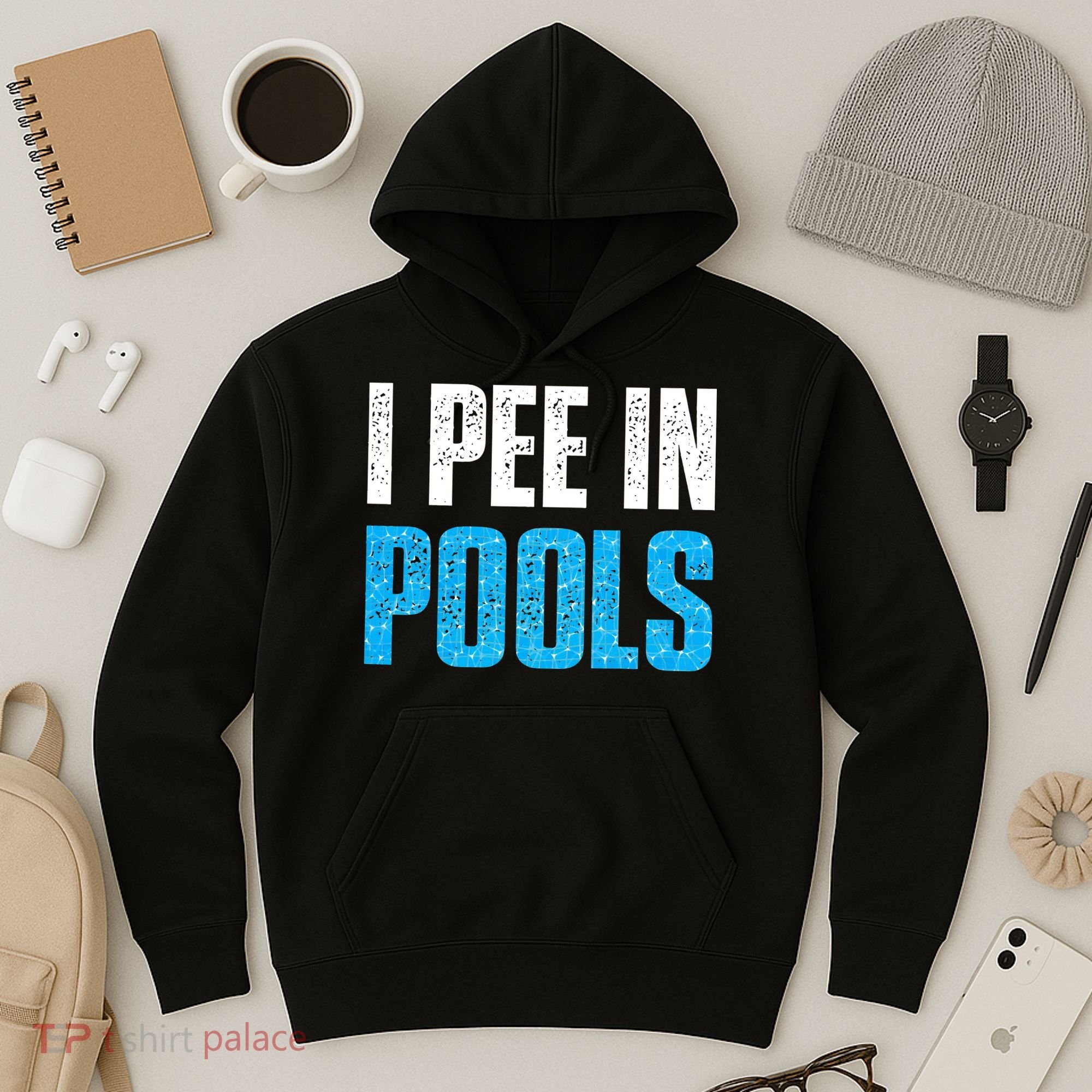 Funny Swimming Pool Swimmer I Pee in Pools Hoodie