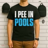 Funny Swimming Pool Swimmer I Pee in Pools T-Shirt thumb 6