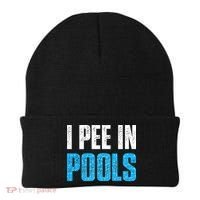 Funny Swimming Pool Swimmer I Pee in Pools Beanie thumb 0
