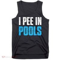 Funny Swimming Pool Swimmer I Pee in Pools Tank Top thumb 0