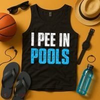 Funny Swimming Pool Swimmer I Pee in Pools Tank Top thumb 4