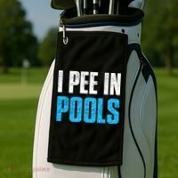 Funny Swimming Pool Swimmer I Pee in Pools Golf Towel thumb 2