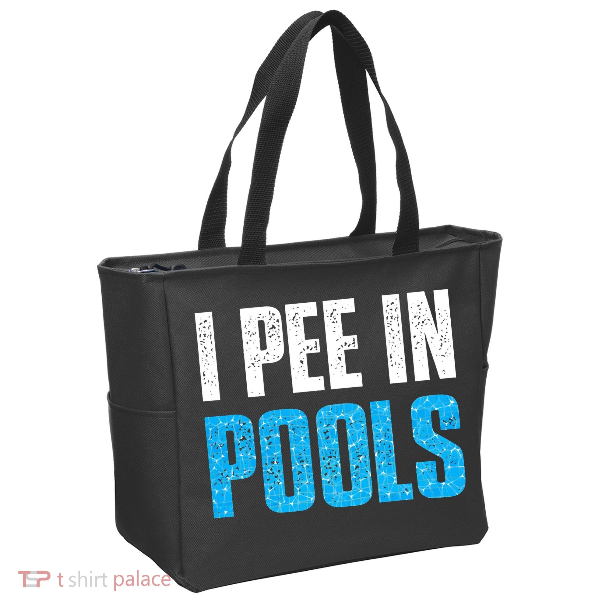 Funny Swimming Pool Swimmer I Pee in Pools Tote Bag