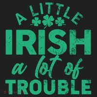 Funny St Patricks Day A Little Irish A Lot Of Trouble Beanie thumb 2