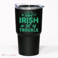 Funny St Patricks Day A Little Irish A Lot Of Trouble Tumbler thumb 0