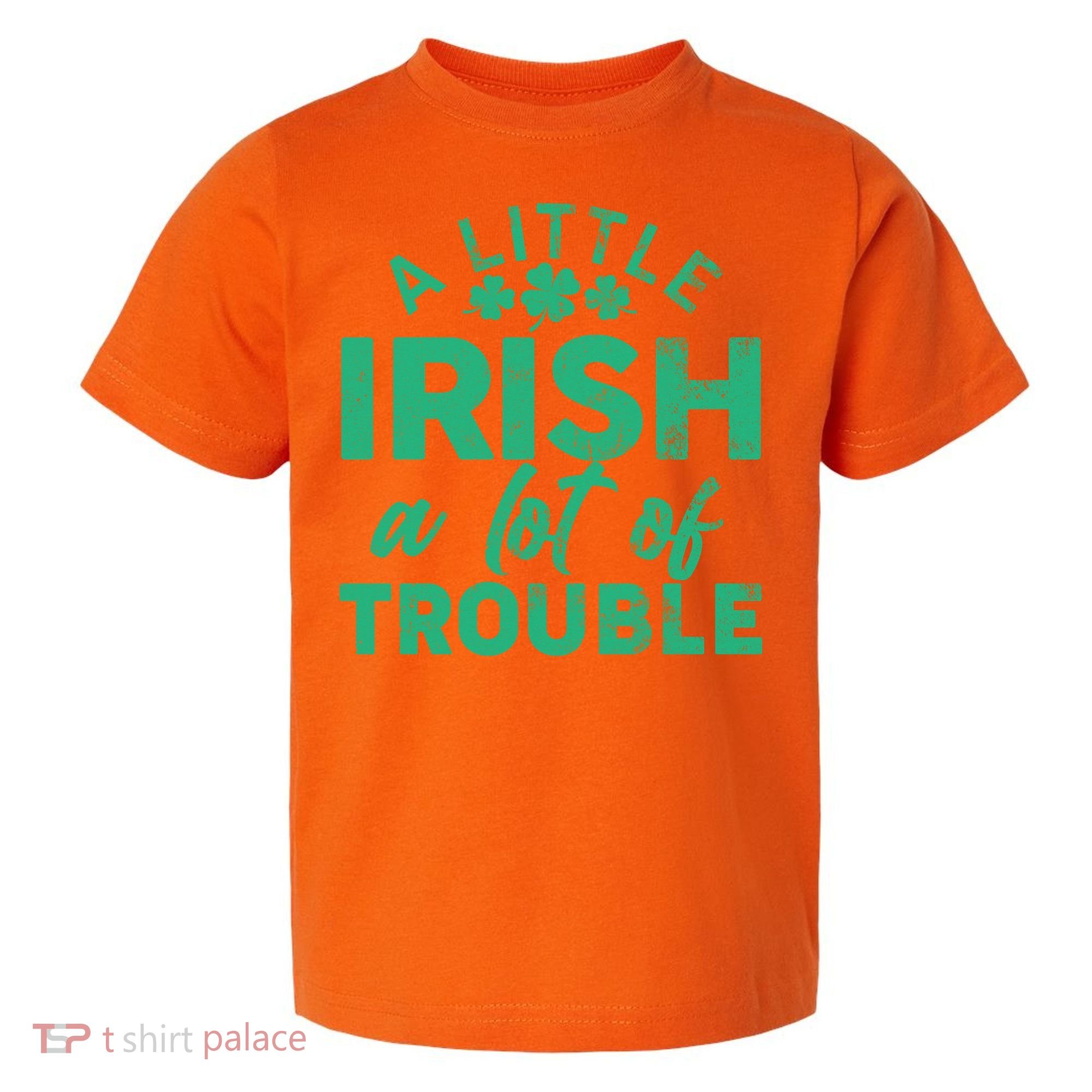 Funny St Patricks Day A Little Irish A Lot Of Trouble Toddler T-Shirt