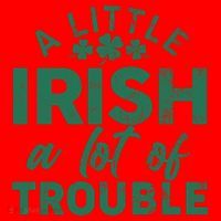 Funny St Patricks Day A Little Irish A Lot Of Trouble Santa Hat thumb 1