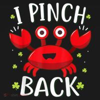 Funny St Patrick’s Day Tee Crab I Pinch Back USA-Made Doggie Bandana thumb 2