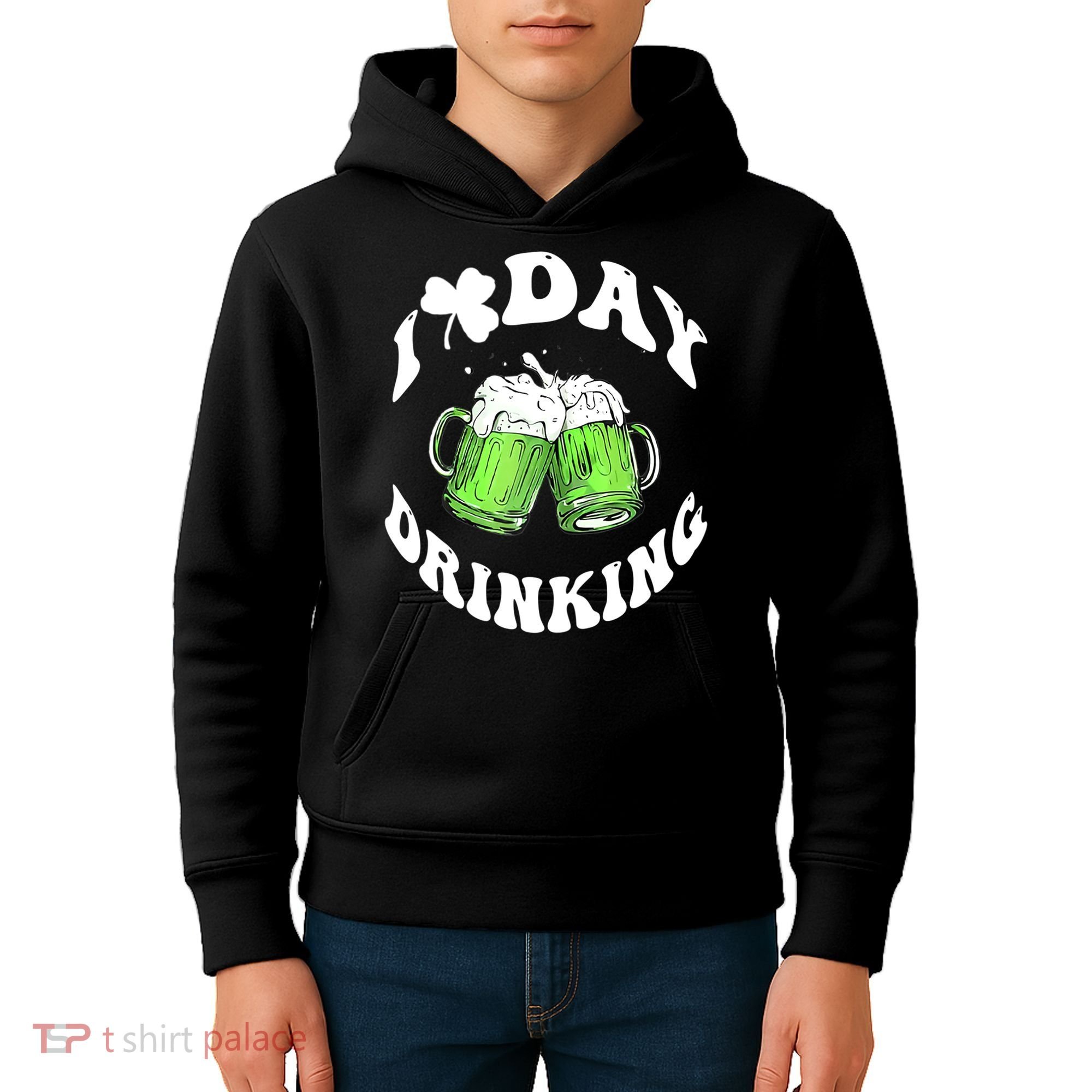 Funny St Patricks Day I Love Day Drinking Love Beers Gift Kids Hoodie