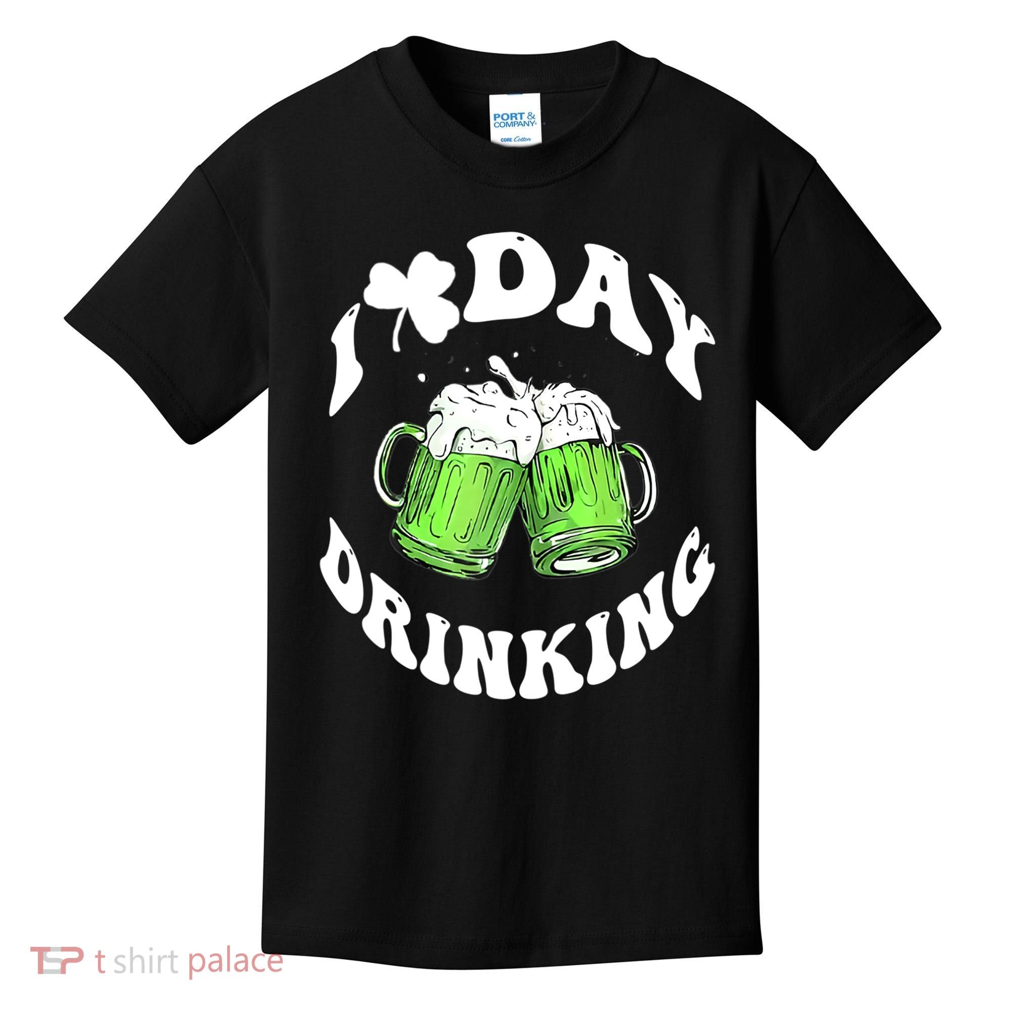 Funny St Patricks Day I Love Day Drinking Love Beers Gift Kids T-Shirt