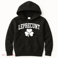 Funny St Patrick's Day Leprecunt Kids Hoodie thumb 0