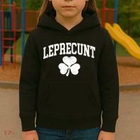 Funny St Patrick's Day Leprecunt Kids Hoodie thumb 3