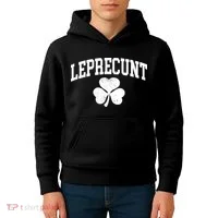 Funny St Patrick's Day Leprecunt Kids Hoodie thumb 4