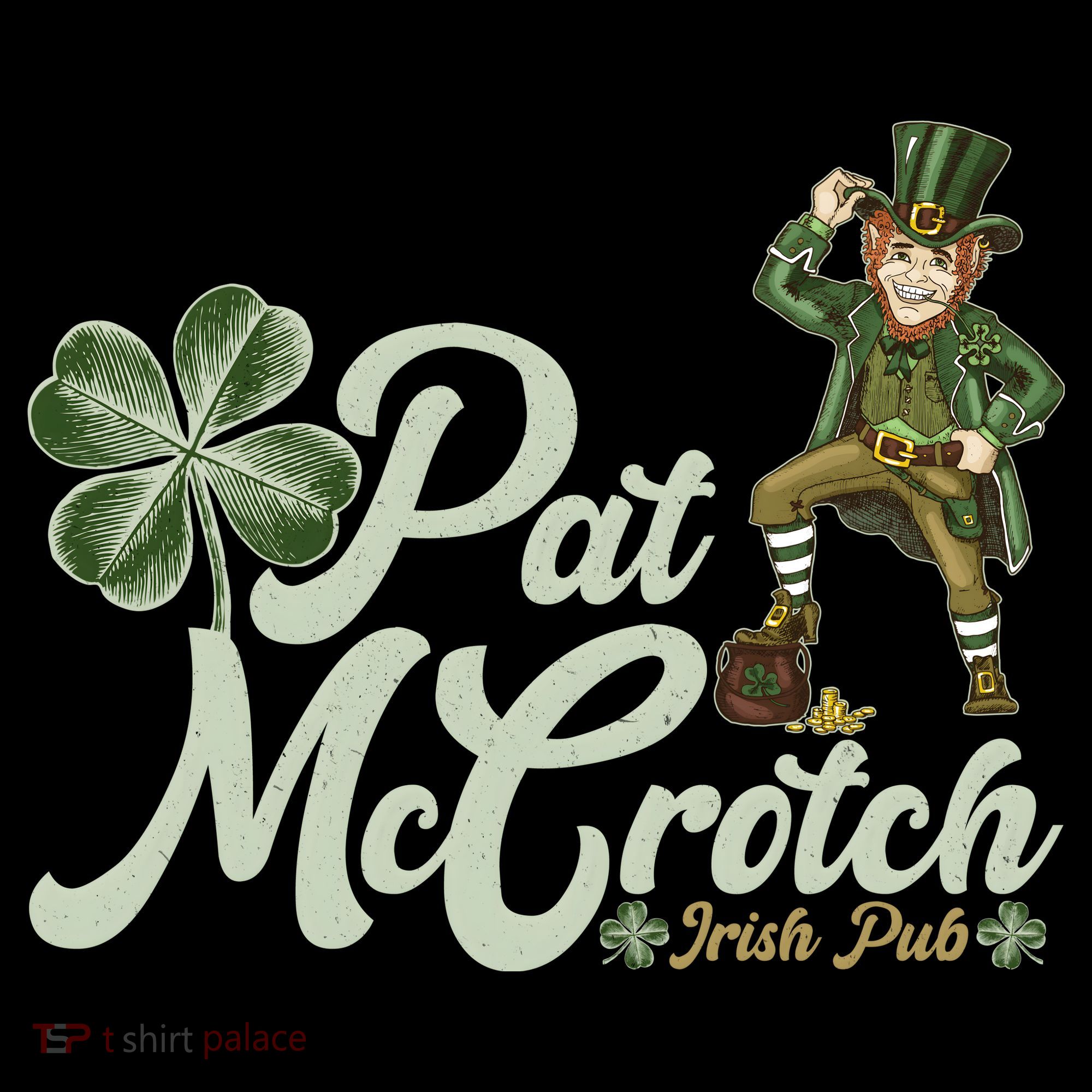 Funny St. Patrick's Day Pat McCrotch Irish Pub Leprechaun Bucket Hat