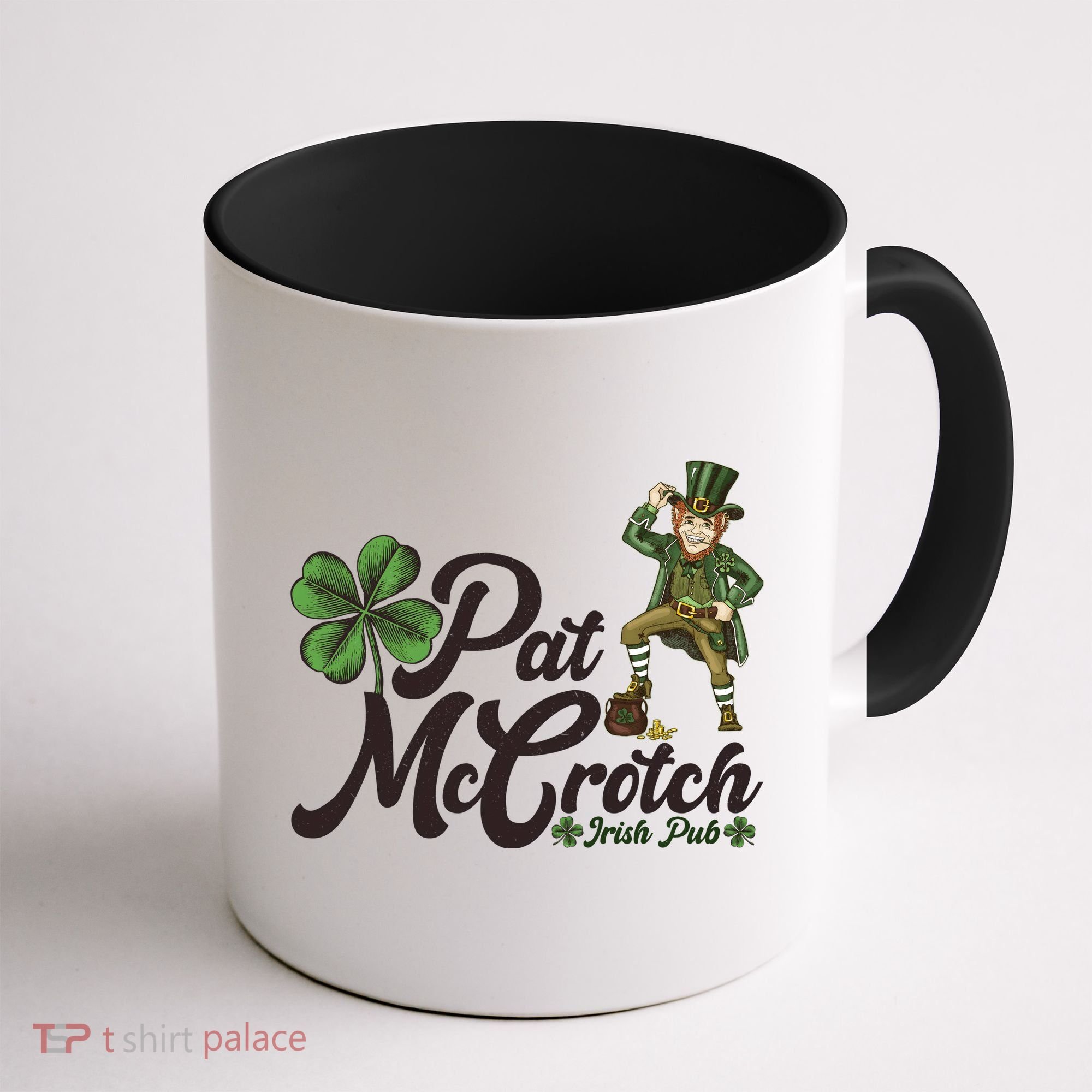 Funny St. Patrick's Day Pat McCrotch Irish Pub Leprechaun Coffee Mug
