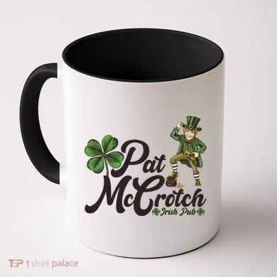 Funny St. Patrick's Day Pat McCrotch Irish Pub Leprechaun Coffee Mug