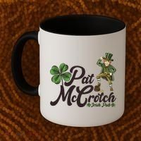 Funny St. Patrick's Day Pat McCrotch Irish Pub Leprechaun Coffee Mug thumb 2