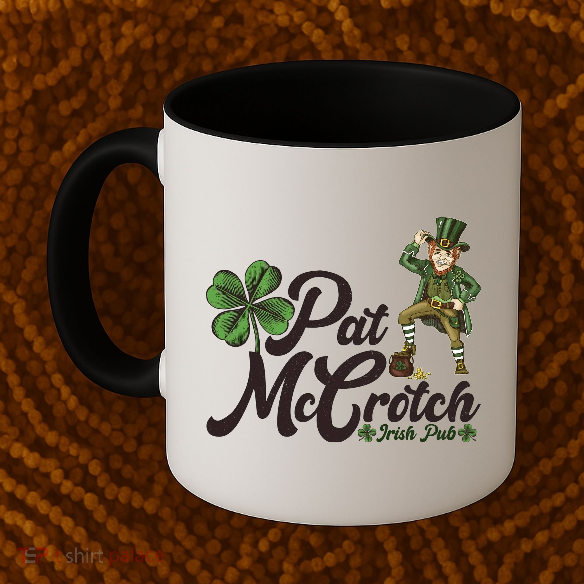 Funny St. Patrick's Day Pat McCrotch Irish Pub Leprechaun Coffee Mug