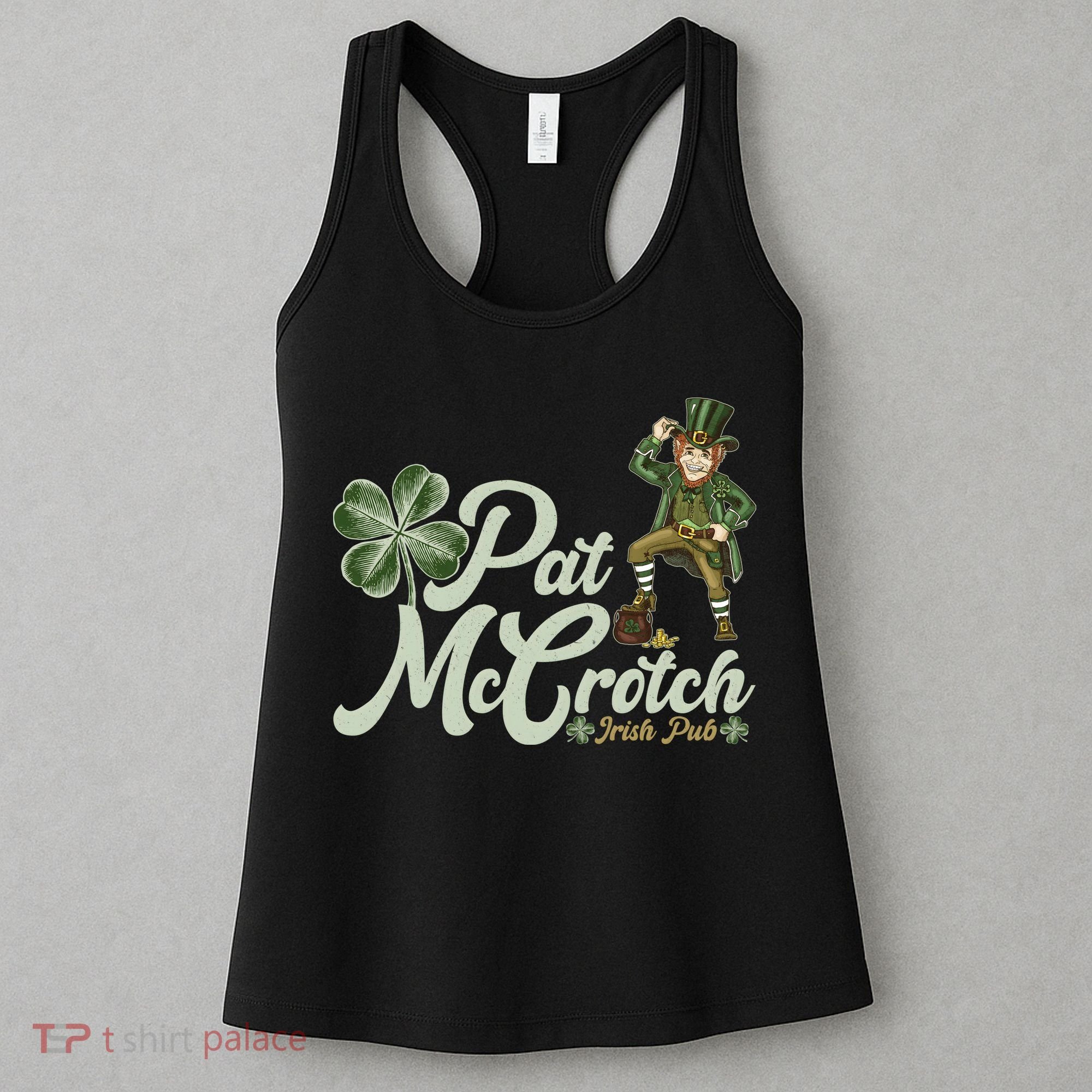 Funny St. Patrick's Day Pat McCrotch Irish Pub Leprechaun Women's Tank Top