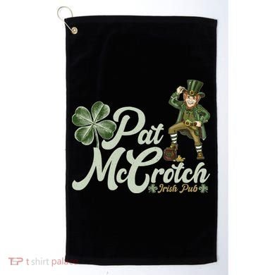 Funny St. Patrick's Day Pat McCrotch Irish Pub Leprechaun Golf Towel
