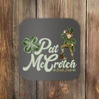 Funny St. Patrick's Day Pat McCrotch Irish Pub Leprechaun Coaster thumb 0