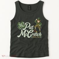 Funny St. Patrick's Day Pat McCrotch Irish Pub Leprechaun Tank Top thumb 2