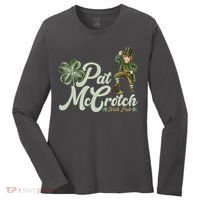 Funny St. Patrick's Day Pat McCrotch Irish Pub Leprechaun Women's Long Sleeve Shirt thumb 0