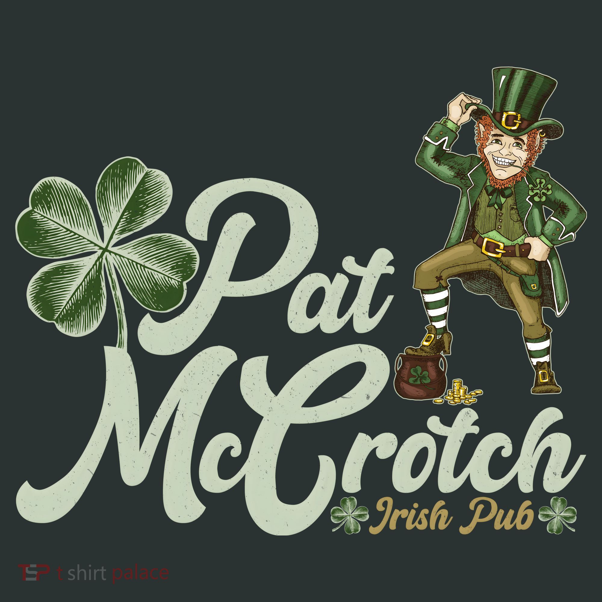 Funny St. Patrick's Day Pat McCrotch Irish Pub Leprechaun Women's Long Sleeve Shirt