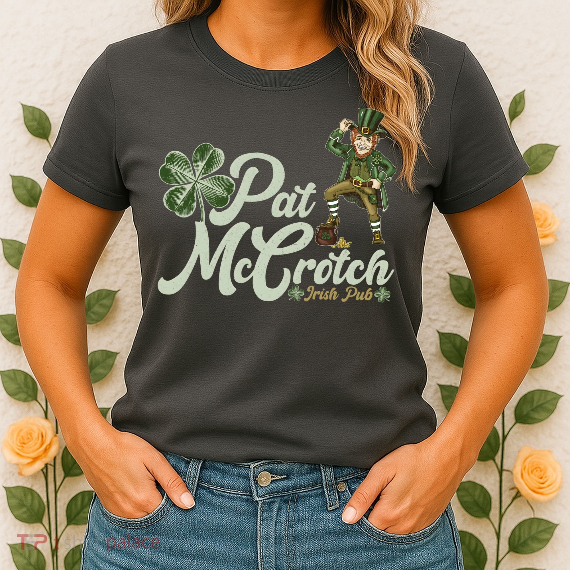 Funny St. Patrick's Day Pat McCrotch Irish Pub Leprechaun Women's T-Shirt