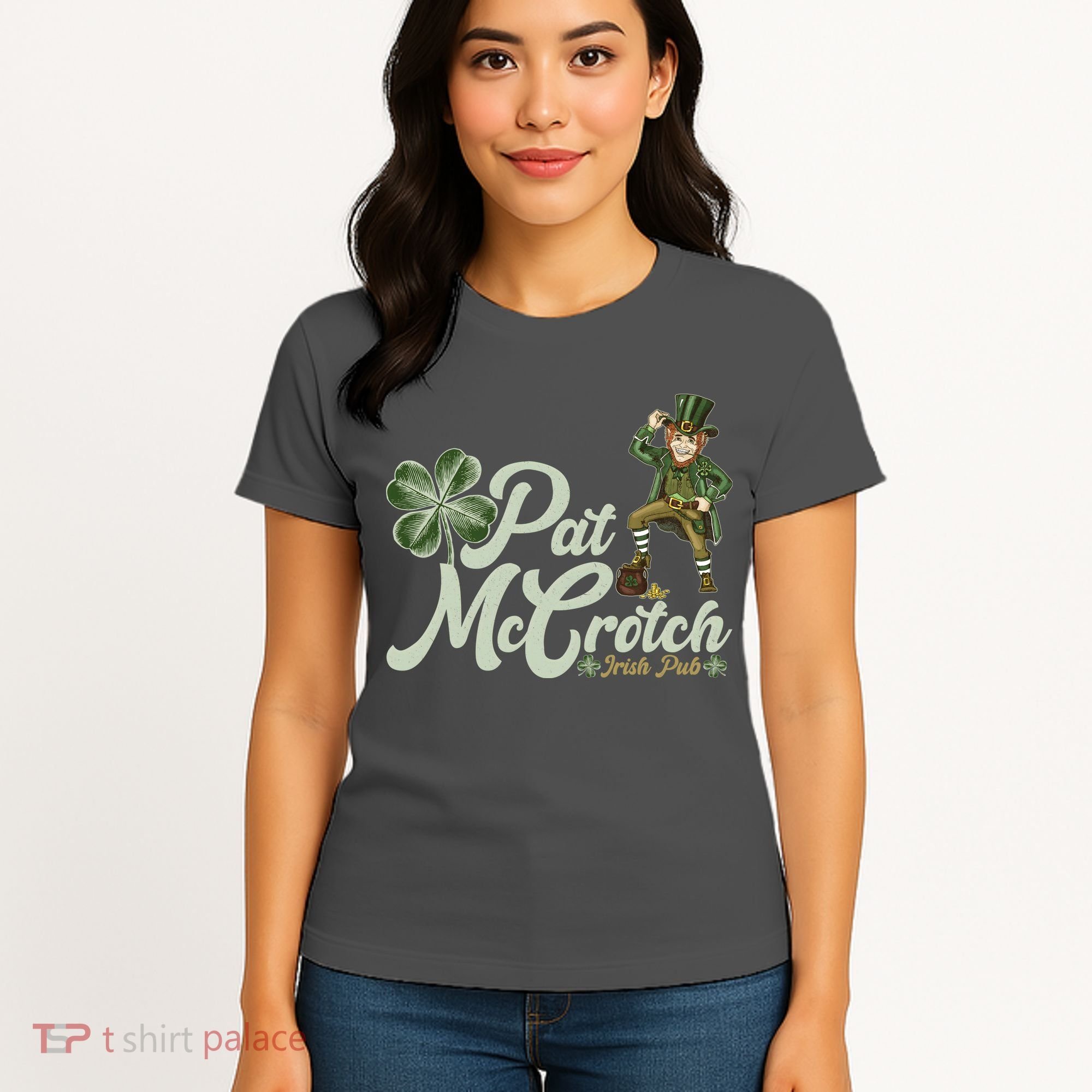 Funny St. Patrick's Day Pat McCrotch Irish Pub Leprechaun Women's T-Shirt